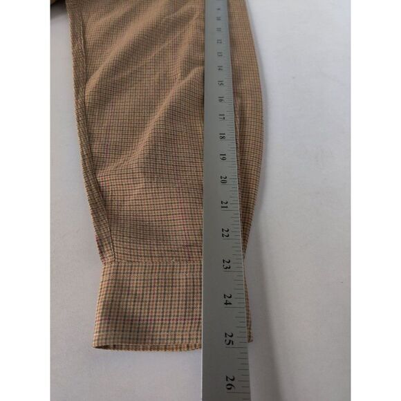 Vtg. Men Tommy Hilfiger Button Down Shirt Large Long Sleeve Plaid Brown Red - Picture 7 of 9